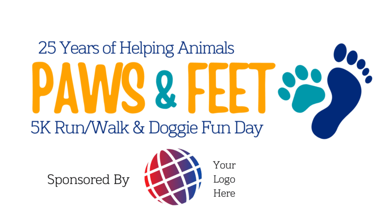 Mock up of Paws & Feet logo with generic brand logo