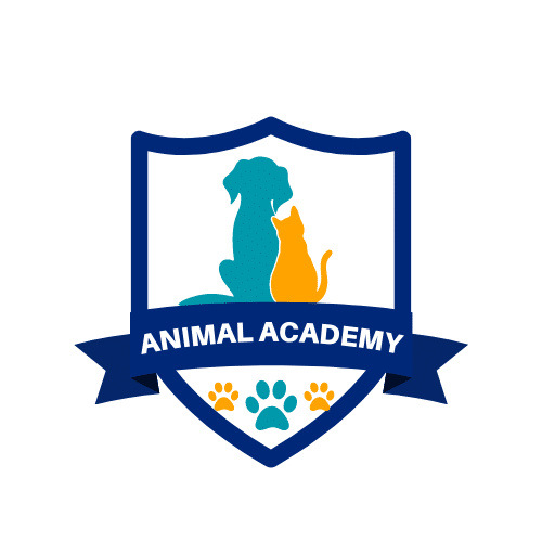 Logo with cat and dog for Animal Welfare Association's Animal Academy program.