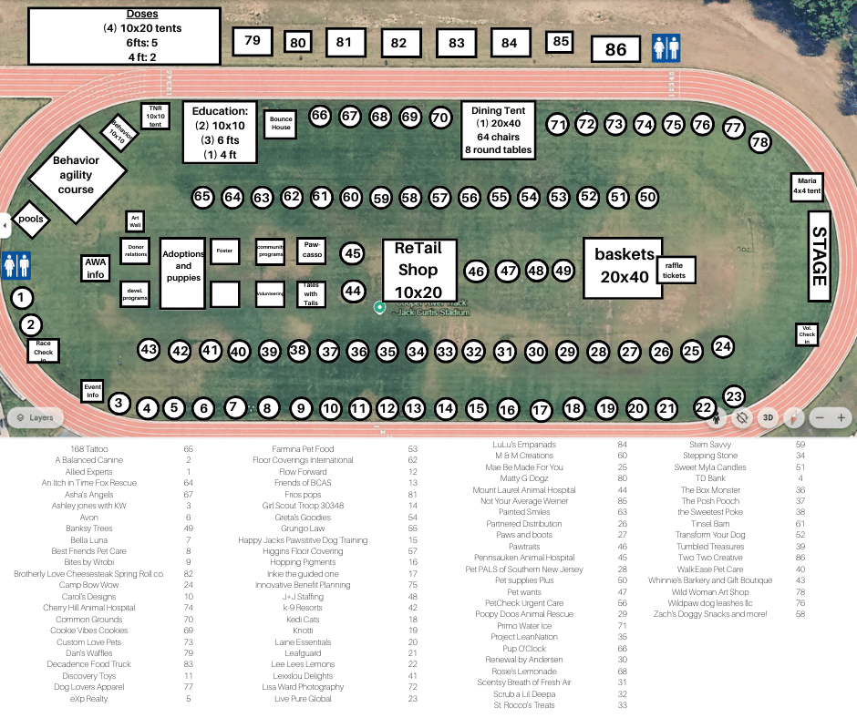 Paws & Feet Event Map and Vendor List