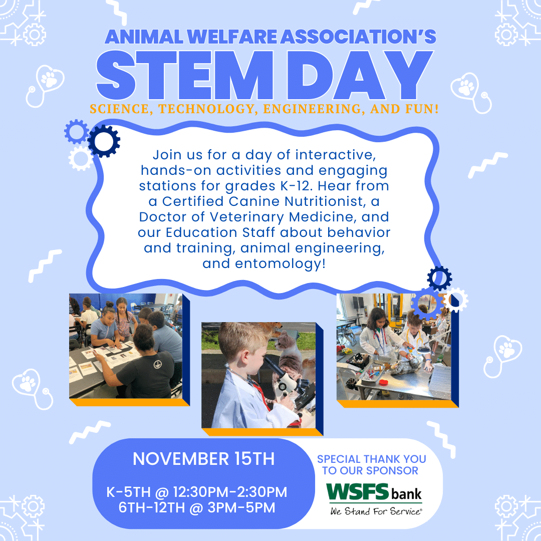 Animal Welfare Association STEM Day November 15