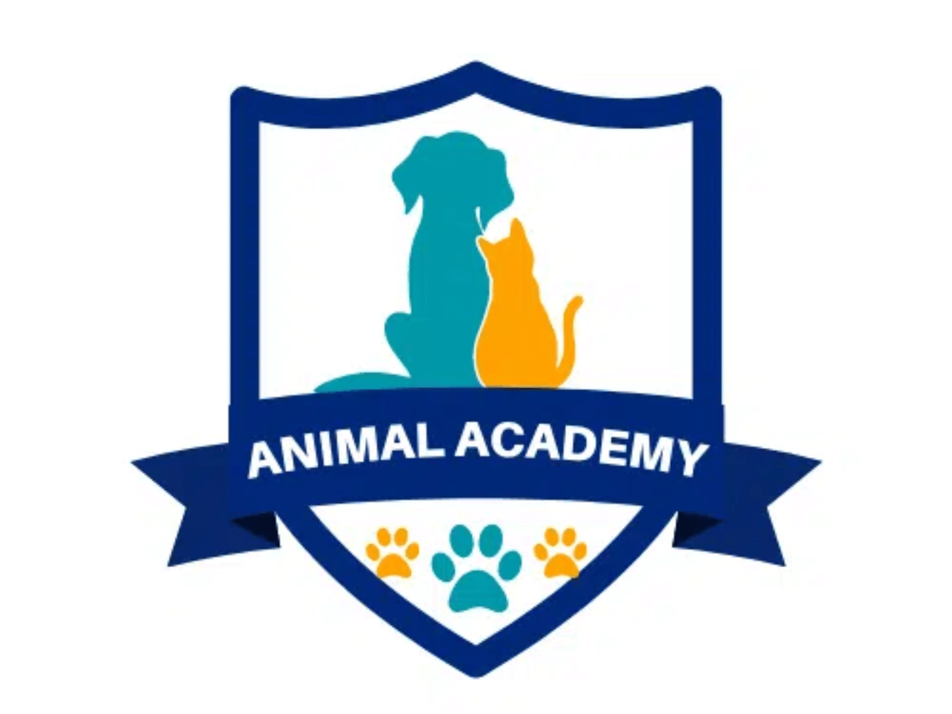 Logo with cat and dog for Animal Welfare Association's Animal Academy program.