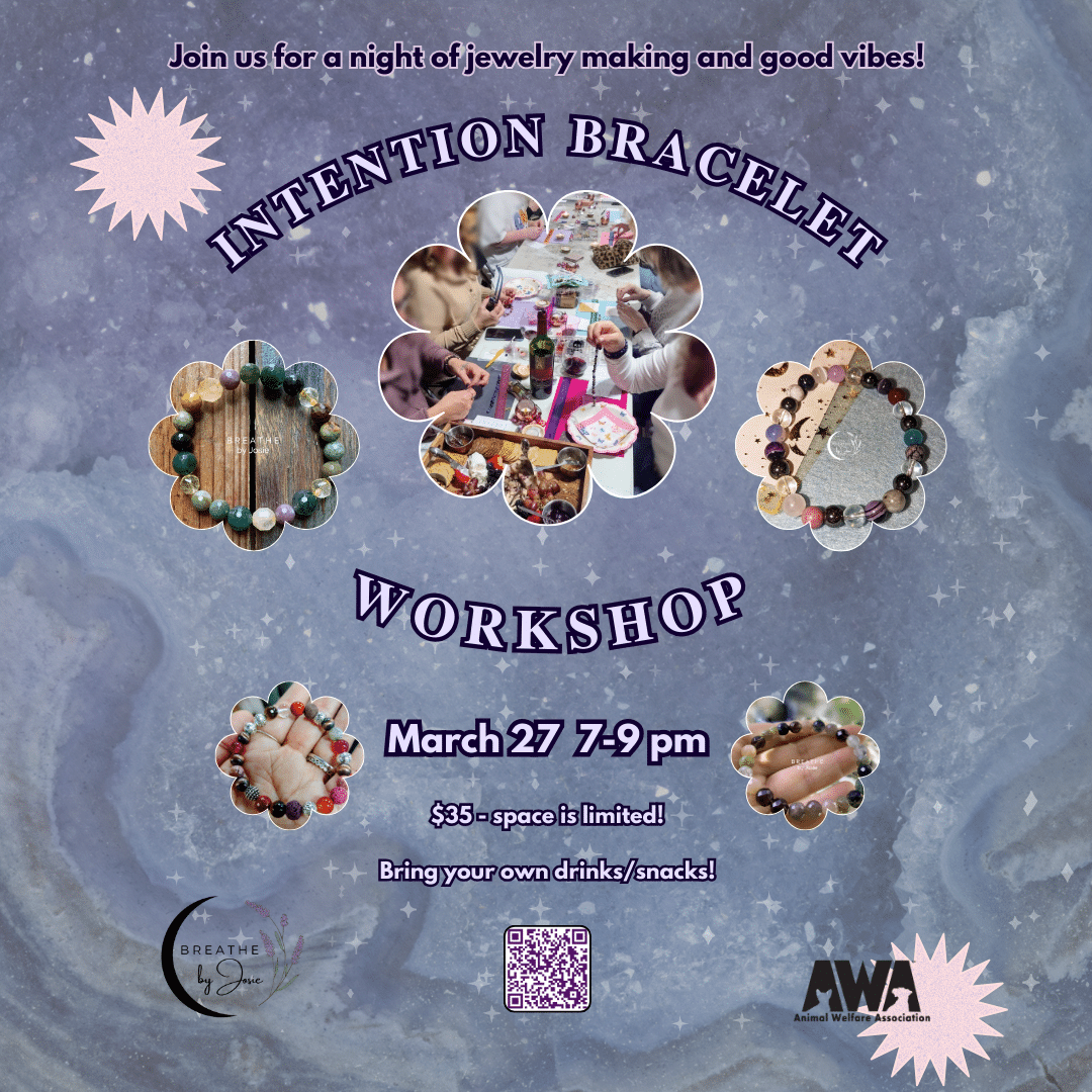Intention bracelet making class. March 27th at 7pm